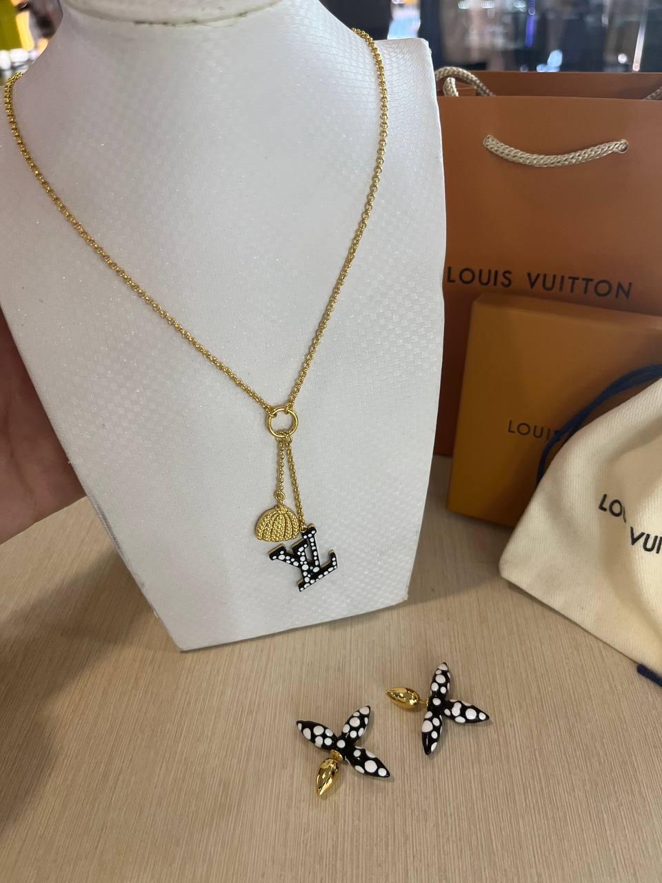 Луи Виттон комплект / Louis Vuitton сережки та кольє