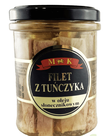 Філе тунця в олії MK у скляній банці 200г, фото 1