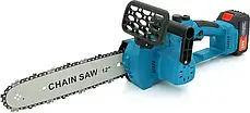 Акумуляторна ланцюгова мініелектропила 8" Chain Saw Потужний гілкоріз із 2 акумуляторами, фото 3