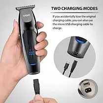 Машинка для стриження волосся VGR V-070 Тример акумуляторний з USB і індикатором заряджання 3 Вт, фото 4