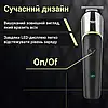 Акумуляторна машинка тример для стрижки волосся бороди вусів VGR V-191 з насадками, фото 10