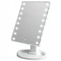 Настільне Дзеркало з підсвіткою Large 16LED Mirror для макіяжу Білий, фото 4