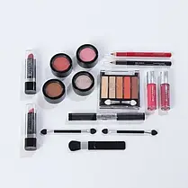 Набір декоративної косметики в алюмінієвому кейсі з дзеркалом Makeup set MC1488 Сріблястий, фото 4