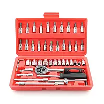 Автомобільний набір Інструментів Piece Tool Set на 46 Ручних Інструментів у Пластиковому Кейсі, фото 5