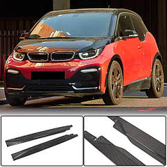 Накладки на пороги для BMW I3 2013-2022 гг. Ahacarbon Натуральний карбон