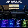 Підсвітка салону Ambient light Rgb, світлодіодна стрічка торпеди USB Bluetooth багатобарвна, фото 10