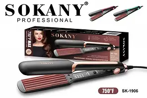 Щипці гофре для волосся Sokany SK-1906 професійні прасок плойка з індикатором роботи 40 Вт Чорний, фото 1
