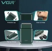 Бездротова електробритва VGR V-390 шейвер для сухого та вологого гоління., фото 6