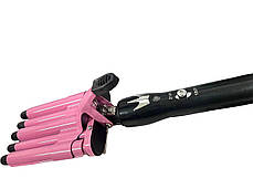 Плойка на п'ять хвиль Hair Curler з керамічним покриттям KR-8832 Рожевий, фото 3