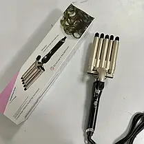Щипці для Завивки Керамічні на 5 хвиль hair curler KR-8832 Золотистий, фото 6