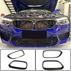 Решітка радіатора Карбон V1 Ahacarbon для BMW 5 серия G30/31 2017-2023 Натуральний карбон