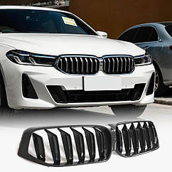 Решітка радіатора Сухий карбон V1 Ahacarbon для BMW 6 серія G32 2017-2023 Натуральний карбон