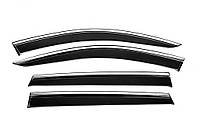 Ветровики с хромированным молдингом Niken Luxury (4 шт) для Ауди Q7 2015- гг