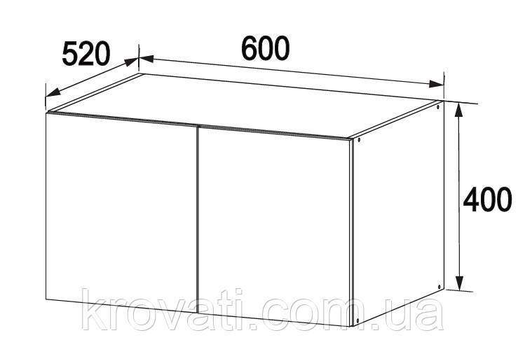 Брайт антресоль 600х520х400 Мастер Форм . Венге магія/Дуб білий крафт