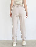 Штани брюки для вагітних спортивні жіночі трикотажні джогери з двунитки Zarina 42 Mumlove бежевий, фото 5