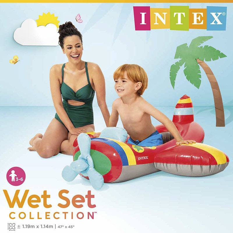 Детский надувной плотик для катания Intex 59380 NP, Літак 119 х 114 см