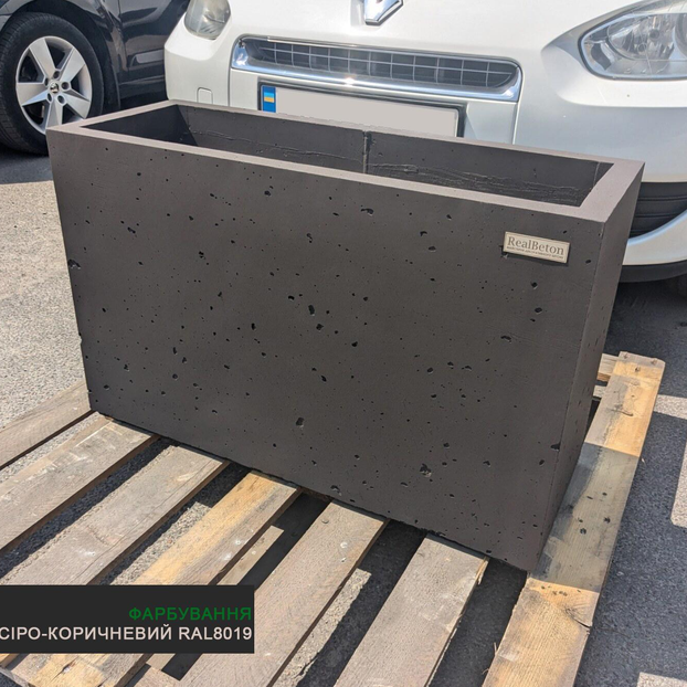 Вазон бетонний - Прямокутний Д900мм х Ш400мм х В700мм сірий, фото 1