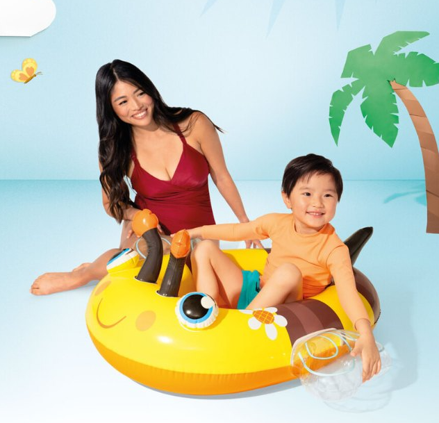 Детский надувной плотик для катания Intex 59380 NP, Бджілка 112 х 99 см, фото 1