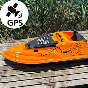 Кораблик для риболовлі Фурія Шторм 21000 мАг. з GPS автопілот (V3_9+1) Помаранчевий. Електричний кораблик