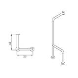 Поручень з подвійною опорою для туалету 900х300х300 мм (правий), з нержавійки, труба 20х1,5 мм, під замовлення, гарантія, фото 3