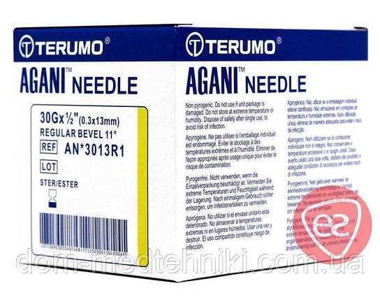 Голка з кріпленням Луєр-Лок | Luer-Lock для мезотерапії TERUMO 30G 1/2 (0,3х13 мм), 100 шт., фото 3