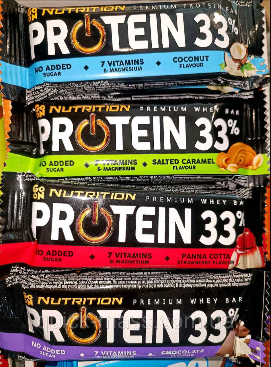 Протеїновий батончик без цукру Go On Nutrition Protein Bar 33% 50g