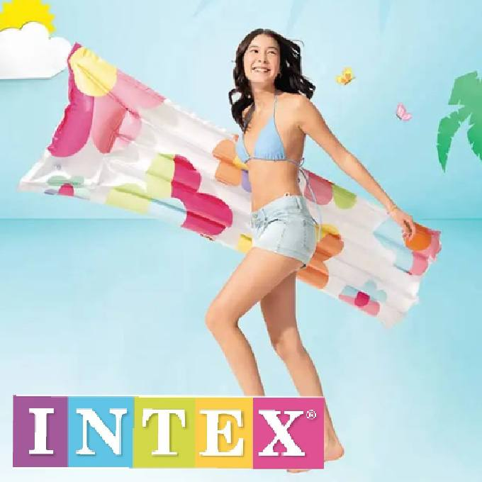 Дитячий надувний матрац для плавання Intex 59720 «Квіточки», 183 - 69 см, фото 1