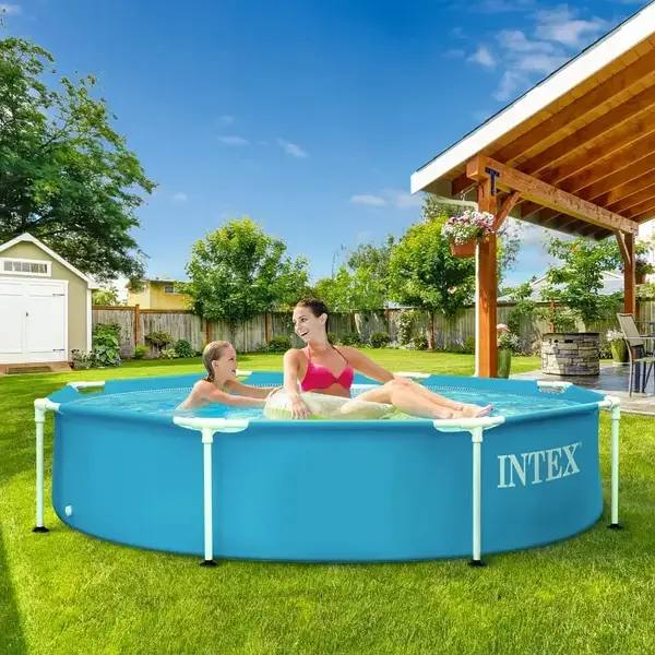 Великий каркасний басейн Intex 28205 Metal Frame 244х51 см, об`єм води 1828 л