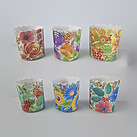 Форма для Пасхи паперова (85*70) Петриківка(150гр) (50 шт) панеттоне Пасха