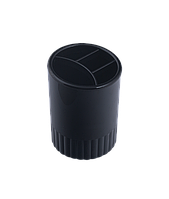 Стакан-підставка (пластиковий, 4 відділення, чорний) Arnika