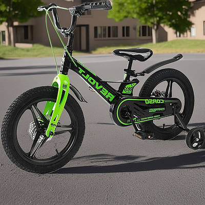 Крутий дитячий велосипед чорний велобайк хлопчикові 16 " Колісний транспорт новачкові для навчання їзді Доп колеса