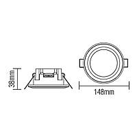 Світлодіодний світильник вбудований LED PARKER-12 12W 4200K чорний HOROZ ELECTRIC 016-071-0012-020