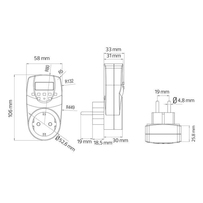 Електронний таймер тижневий TIMER-2 HOROZ ELECTRIC 108-002-0001-010