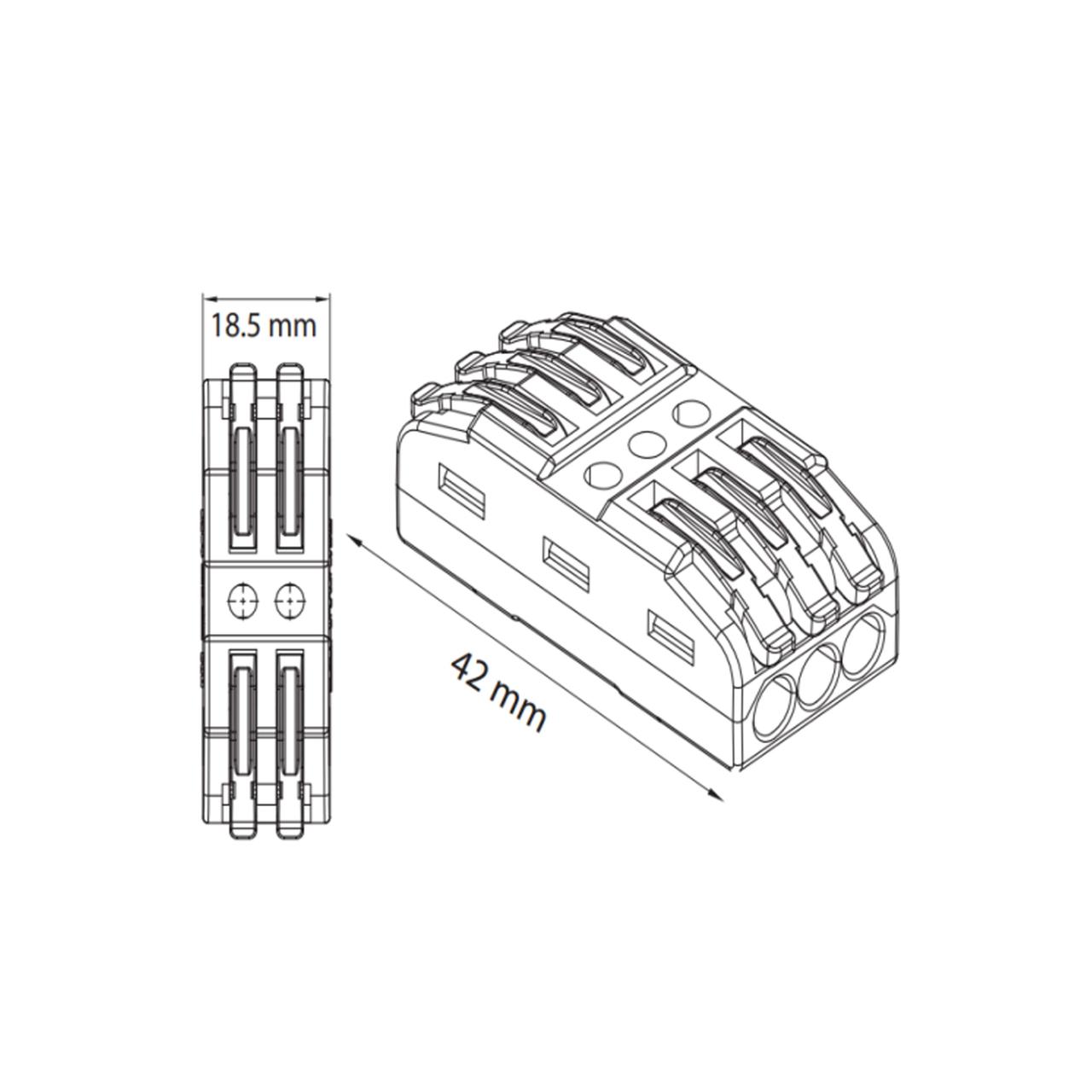 Клемник 3-х полюсний TERMINAL-3 HOROZ ELECTRIC 106-005-0003-010, фото 1