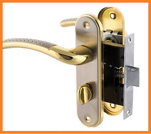 Ручка-Засувка Міжкімнатна WC 50mm 15-01 "точка" SN/GP (сатин\золото)