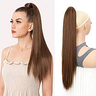 Шиньйон рівний на крабі з утяжкою колір каштан 55 см термоволокно