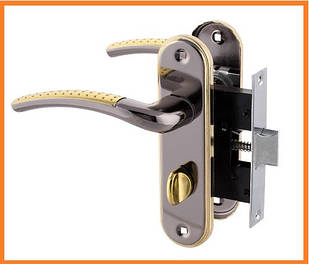 Ручка-Засувка Міжкімнатна WC 50mm 15-01 "точка" BN/GP (чорное\золото)