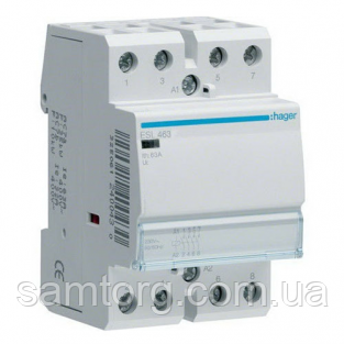 Контактор Hager ESL463 63A 4НВ 12W