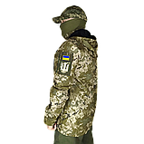 Куртка штормовка тактична в камуфляжі ММ-14 з тканини Сантана бондинг, фото 5