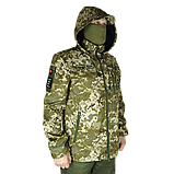 Куртка штормовка тактична в камуфляжі ММ-14 з тканини Сантана бондинг, фото 7