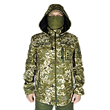 Куртка штормовка тактична в камуфляжі ММ-14 з тканини Сантана бондинг, фото 8