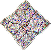 Легка хустка шарф з натурального шифону. Жіночий турецький платок шарф на літо Сіро-Рожево- Салатовий