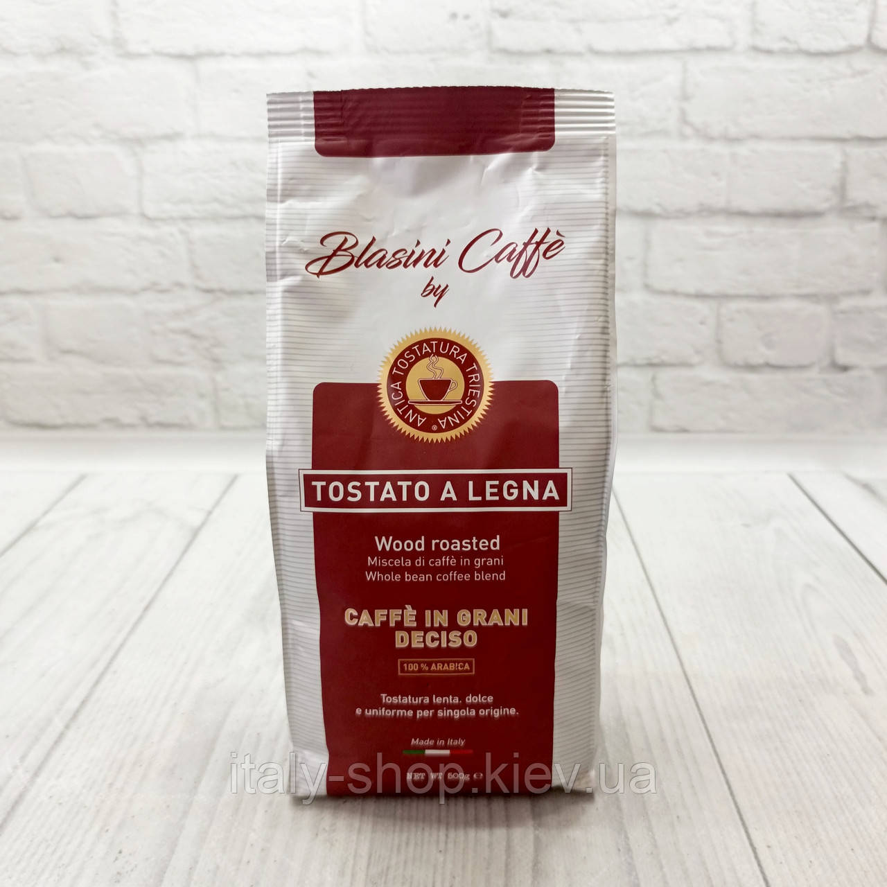 Кава в зернах Blasini Caffe з обжарюванням на дровах 100% арабіка 500 грам з Італії, фото 1