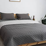 Покрывало 220*240 ЄВРО разміру ТЕП "VINTAGE" 220x240 Цвет - Сірий. Повномірне покривало, фото 4