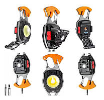 Ліхтарик брелок з прикурювачем, магнітом та викрутками, біле/червоне світло