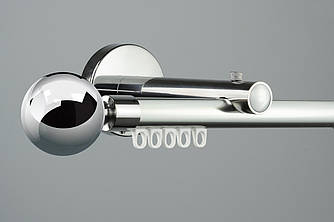 Zegar Карниз для штор однорядний Техно 20 Хром блискучий імпресійний, Куля