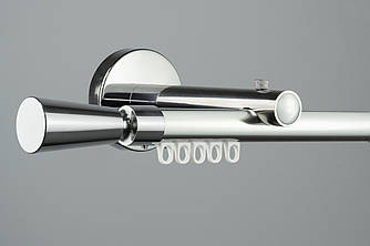 Zegar Карниз для штор однорядний Техно 20 Хром блискучий імпресійний, Трапеція