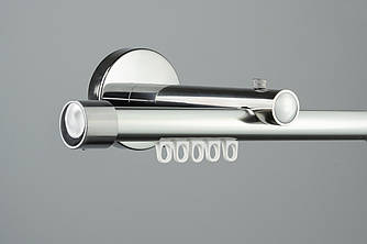 Zegar Карниз для штор однорядний Техно 20 Хром блискучий імпресійний, Заглушка