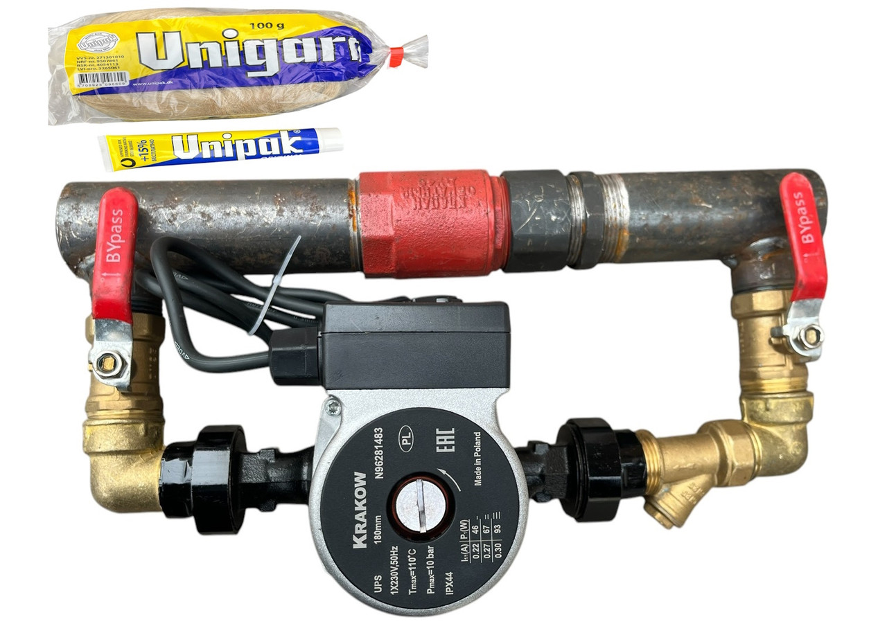 Байпас в зборі 1"1/2 (ДУ 40) з чавунним клапаном короткий (390 мм)