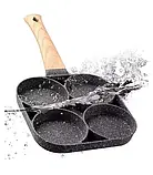 Сковорода с антипригарным гранитным покрытием  4 отделения  4 разных блюда на одной сковородке, фото 3